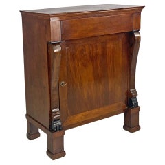 Italian antique empire style wooden cabinet with door and drawer, 1850s