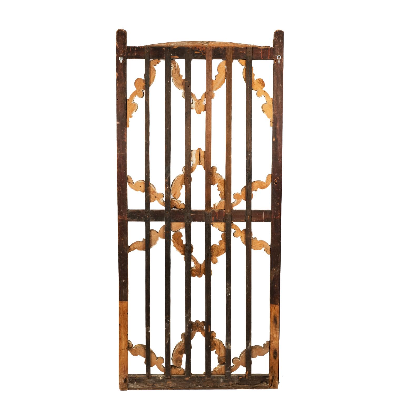 Hand-Carved Italian Antique Gold Gilt Wood Gate Wall Art