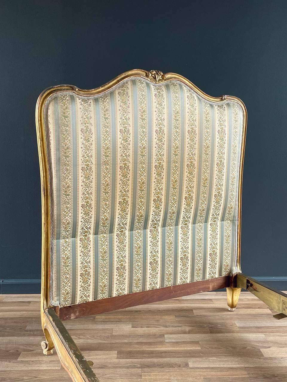 Early 20th Century Italian Antique Hand Carved Twin-Size Bed Frame For Sale