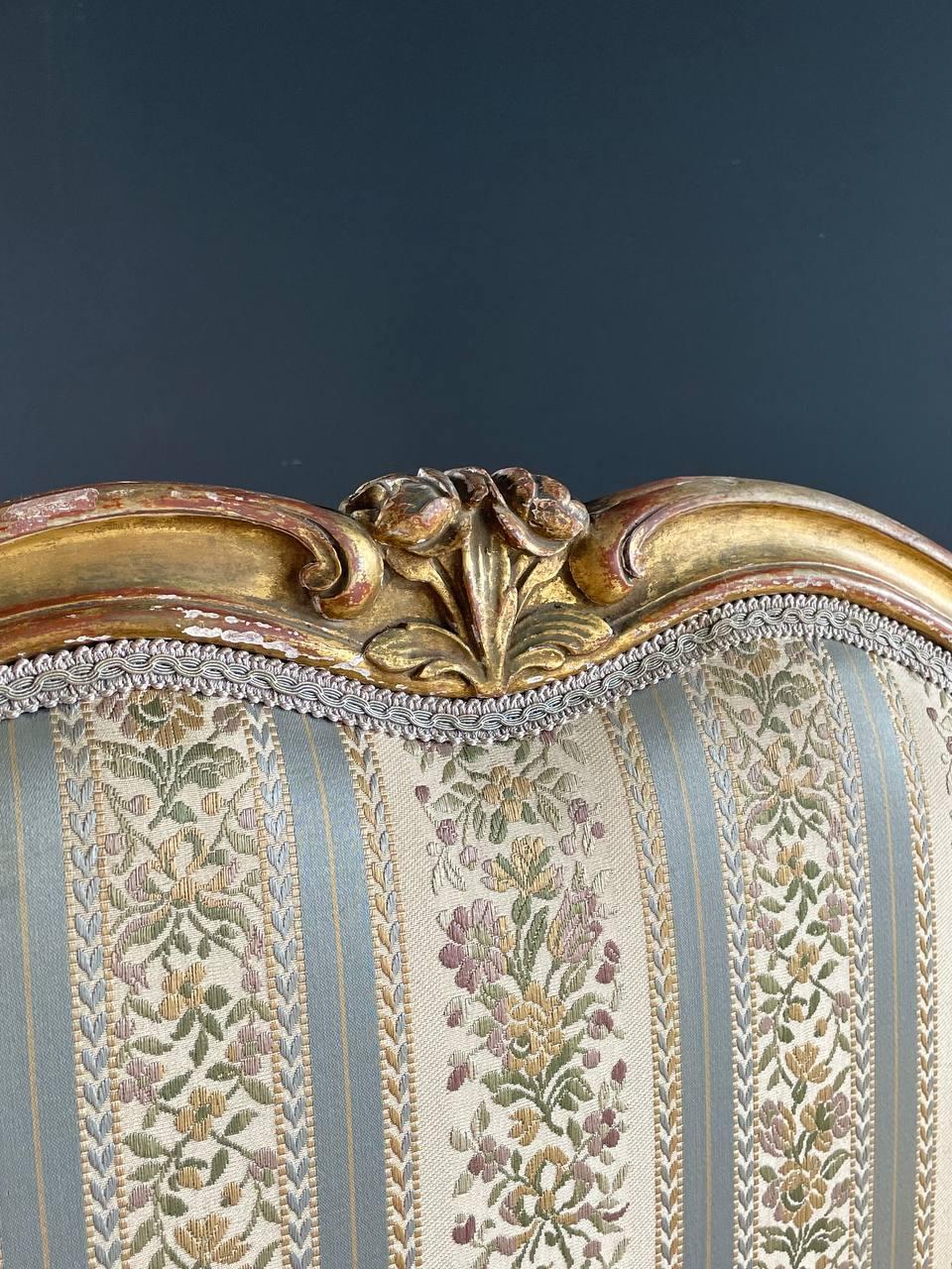 Upholstery Italian Antique Hand Carved Twin-Size Bed Frame For Sale