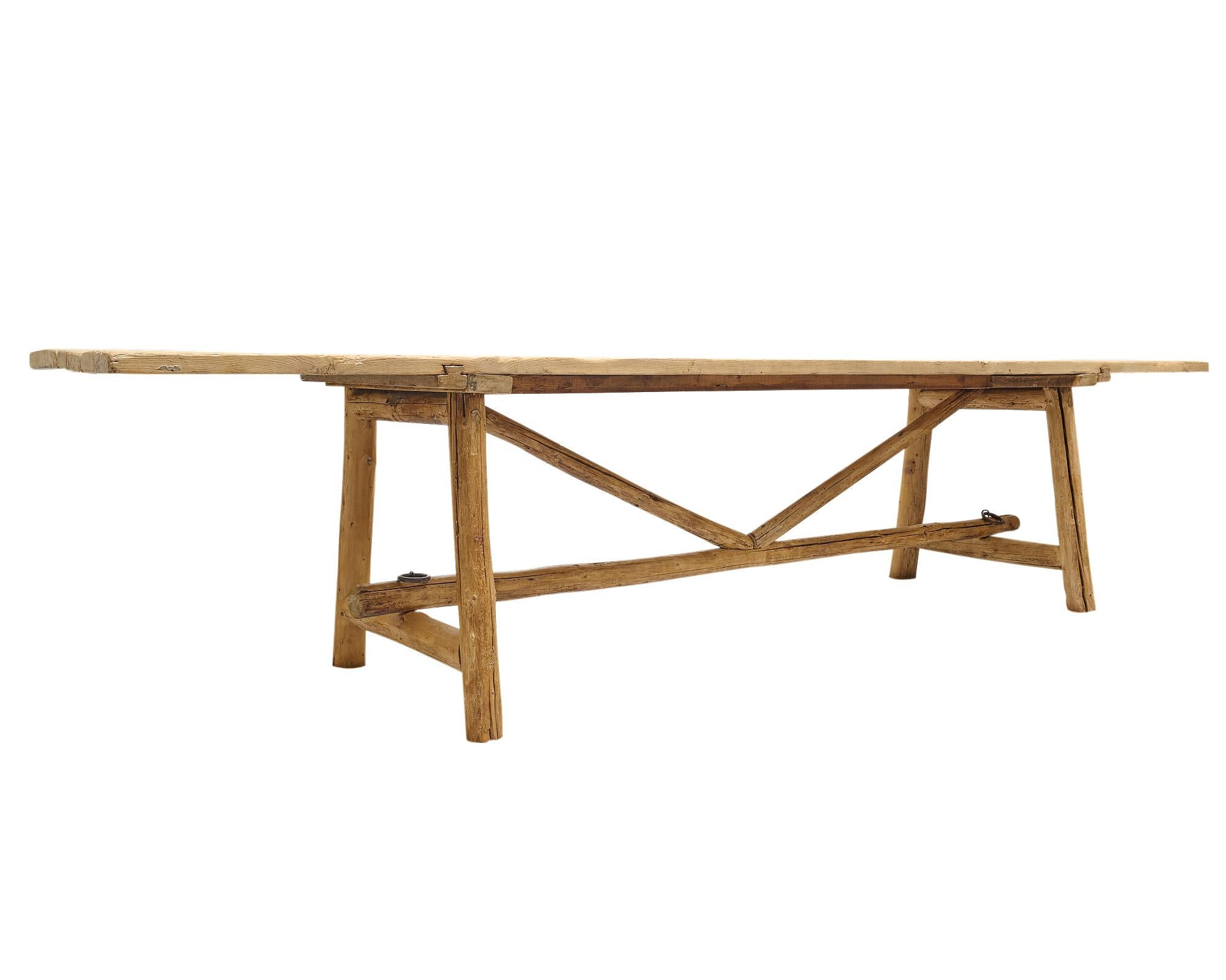 Early 20th Century Italian Antique Harvester Farm Table For Sale
