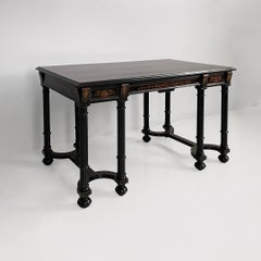 Italian antique inlaid wooden desk, mid-1800s