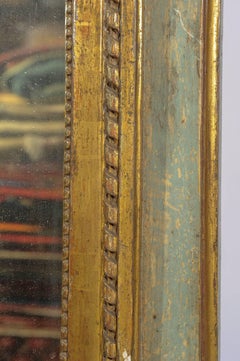 Italian Antique Elegant Lacquered Gilt Mirror