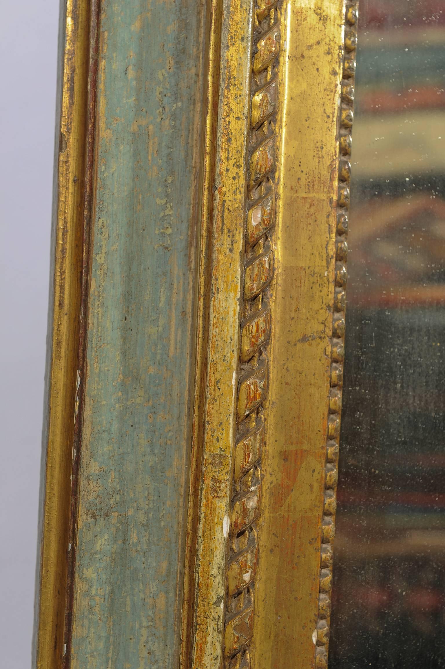  Italian Antique Elegant Lacquered Gilt Mirror 2