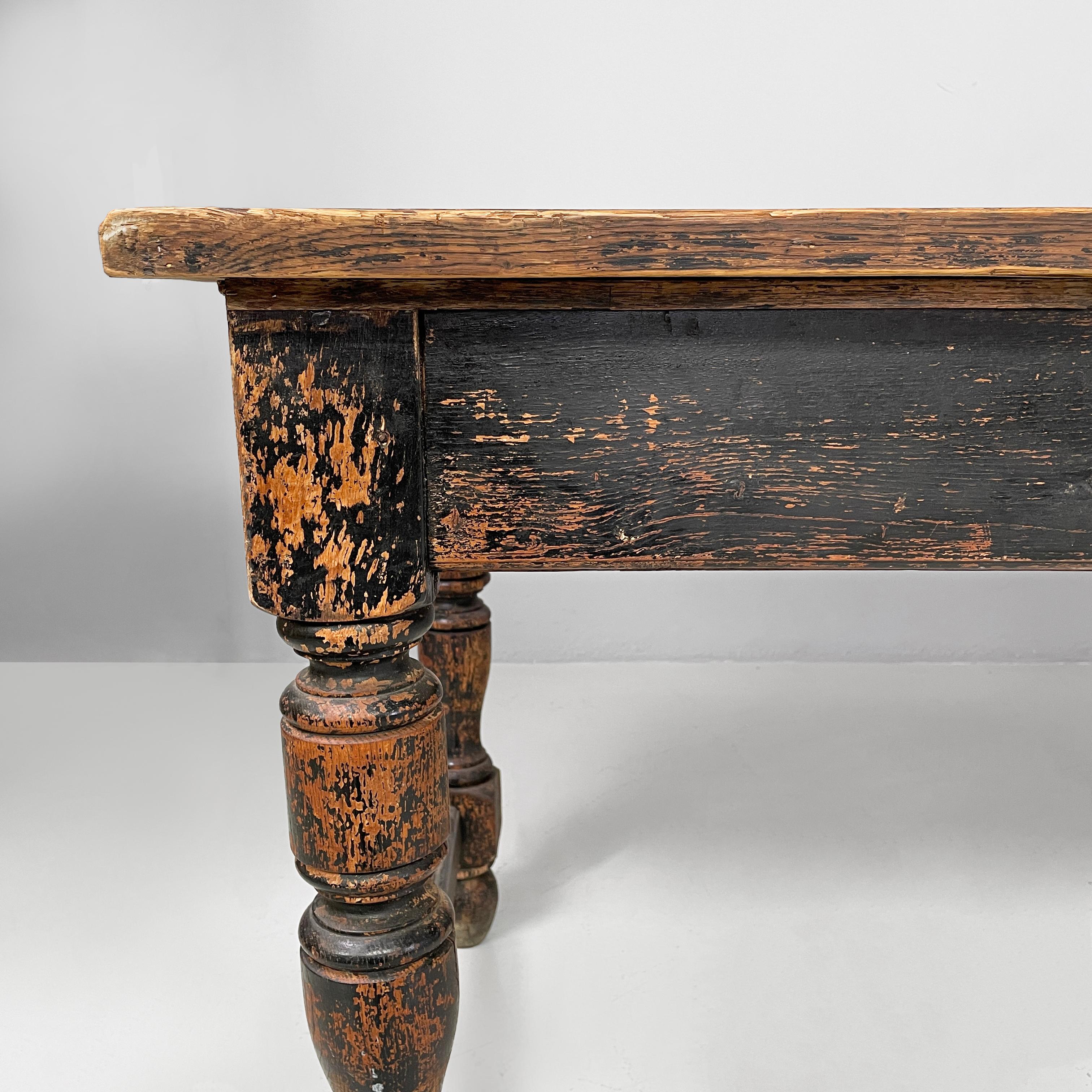 Italienischer antiker großer fratino-Esstisch aus Holz, antik, Mitte der 1800er Jahre im Angebot 9