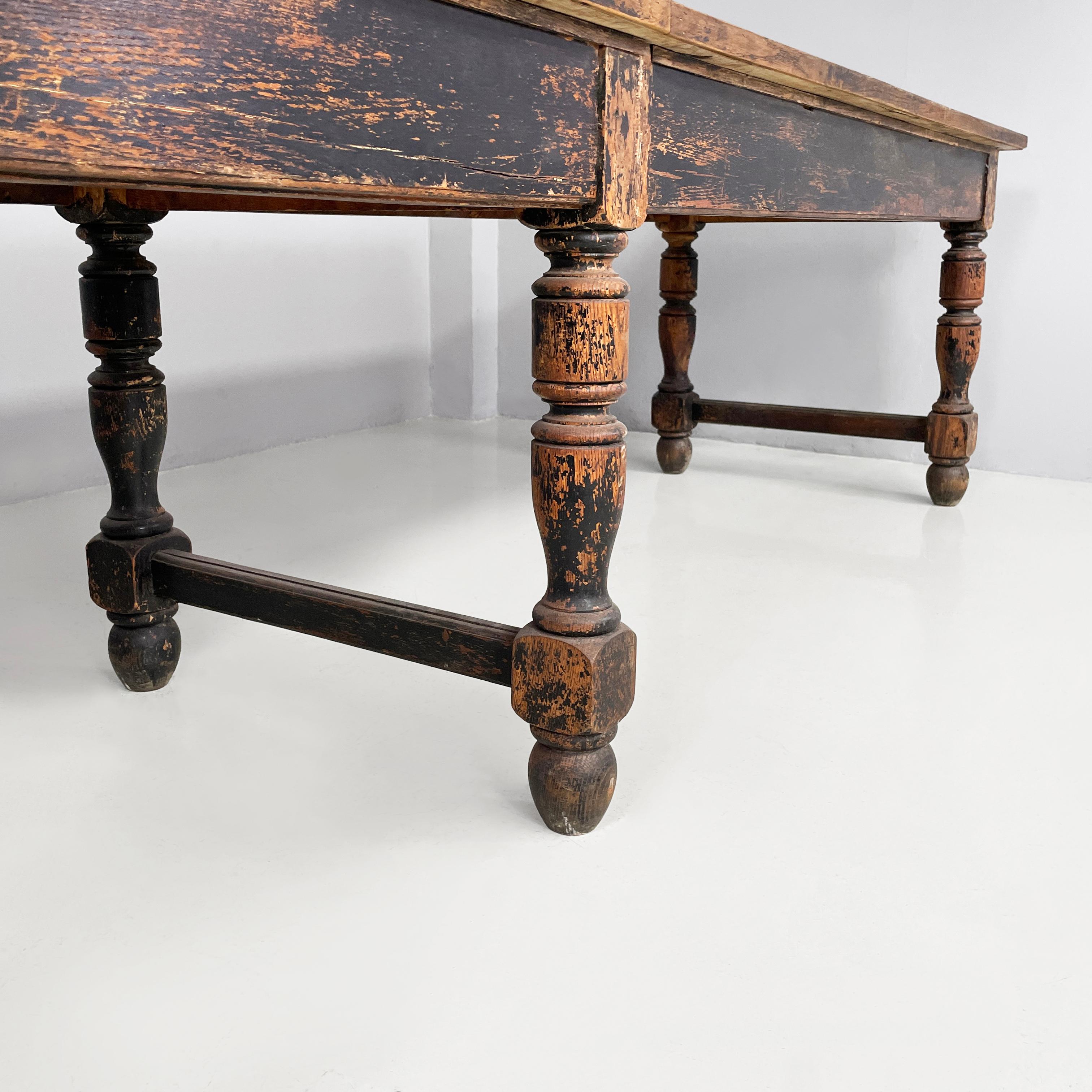 Italienischer antiker großer fratino-Esstisch aus Holz, antik, Mitte der 1800er Jahre im Angebot 12