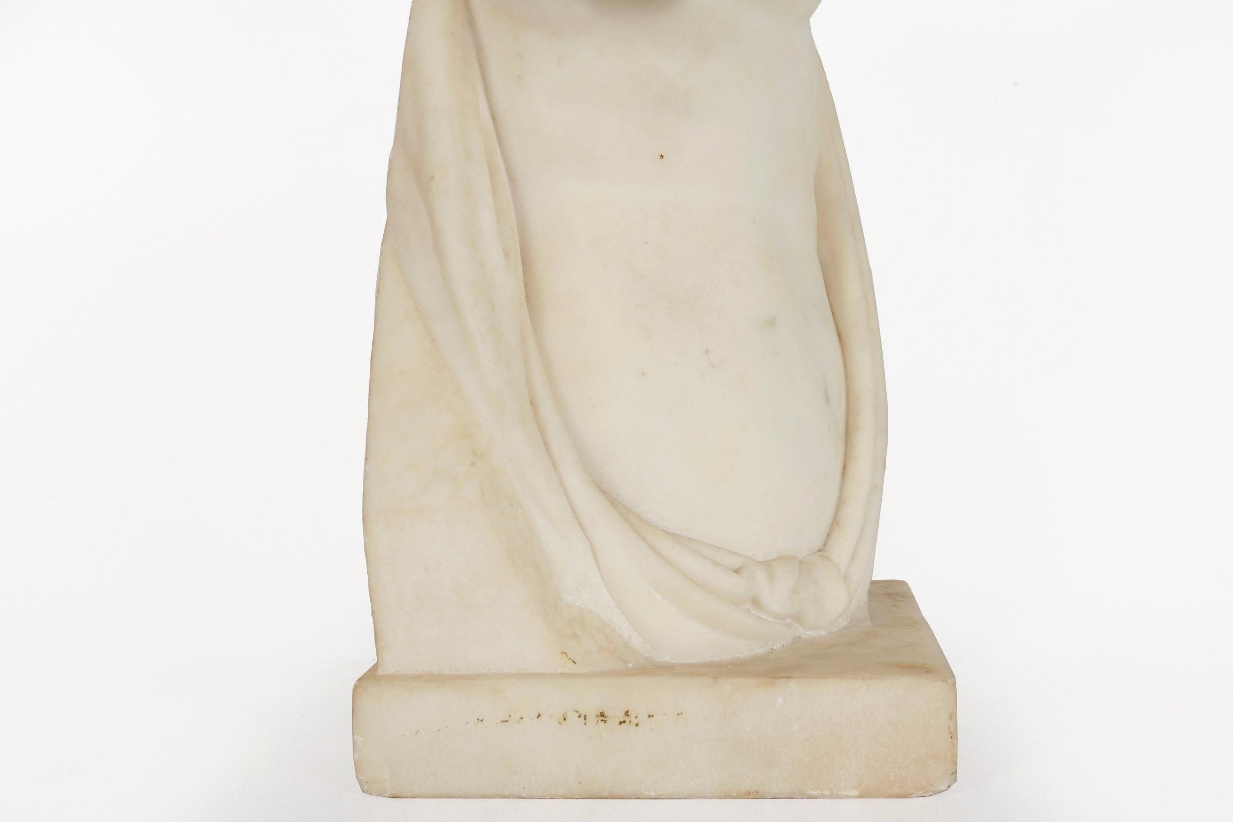 Italian Antique Marble Bust Sculpture 