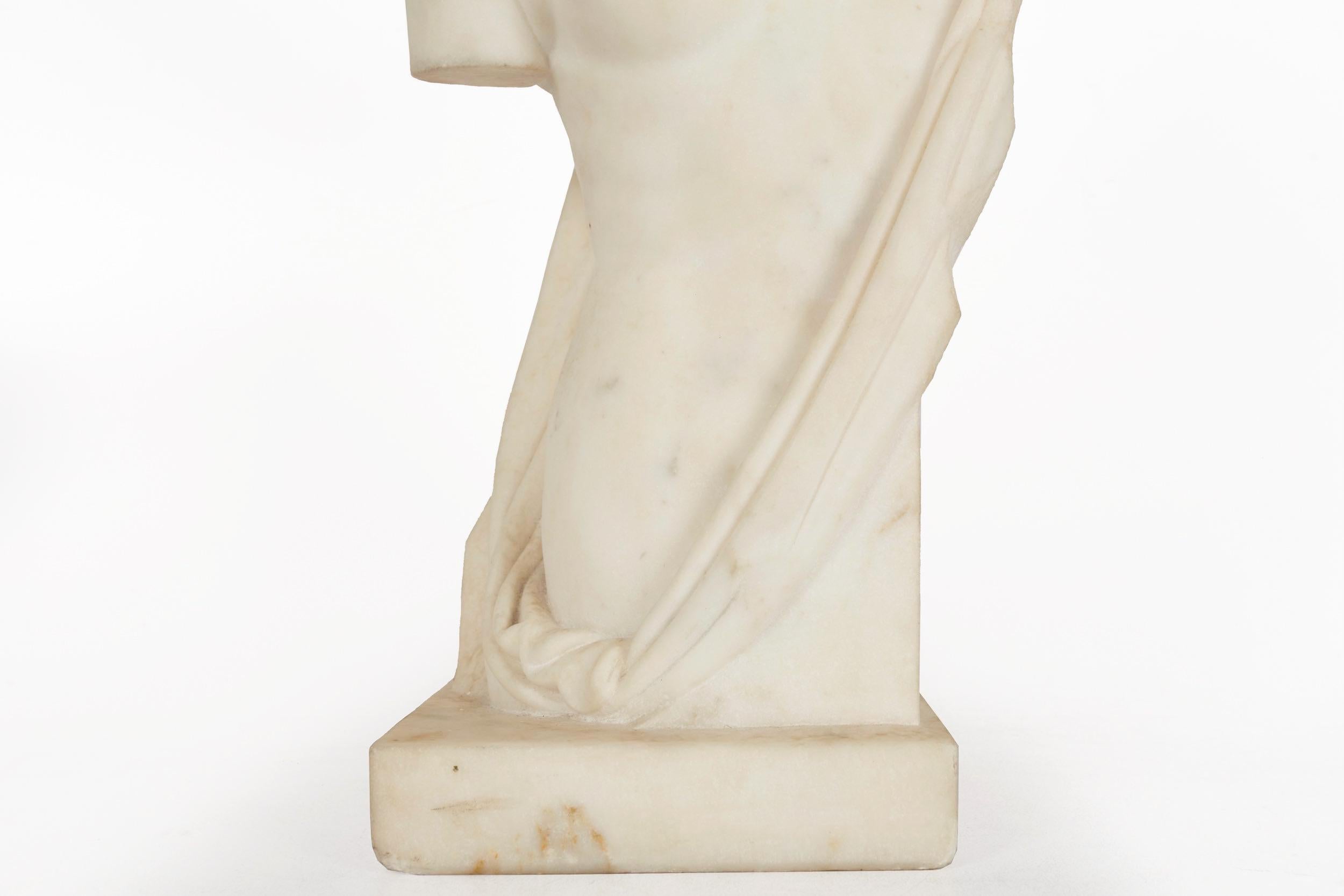 Italian Antique Marble Bust Sculpture 