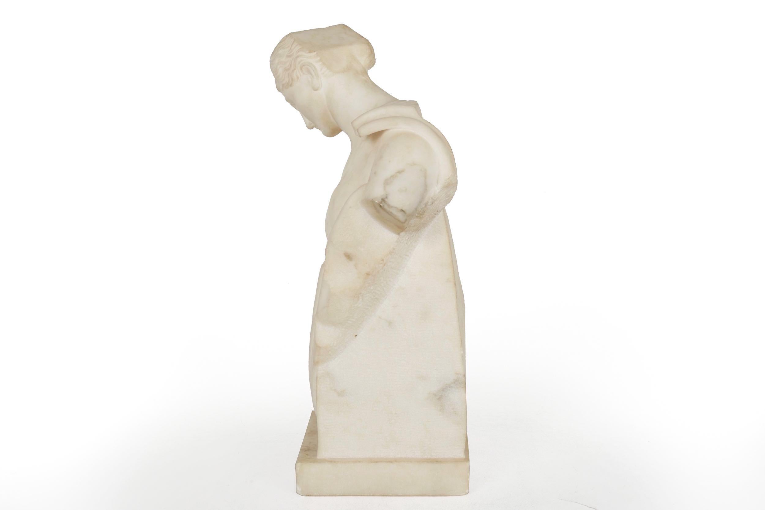 Grand Tour Italian Antique Marble Bust Sculpture 