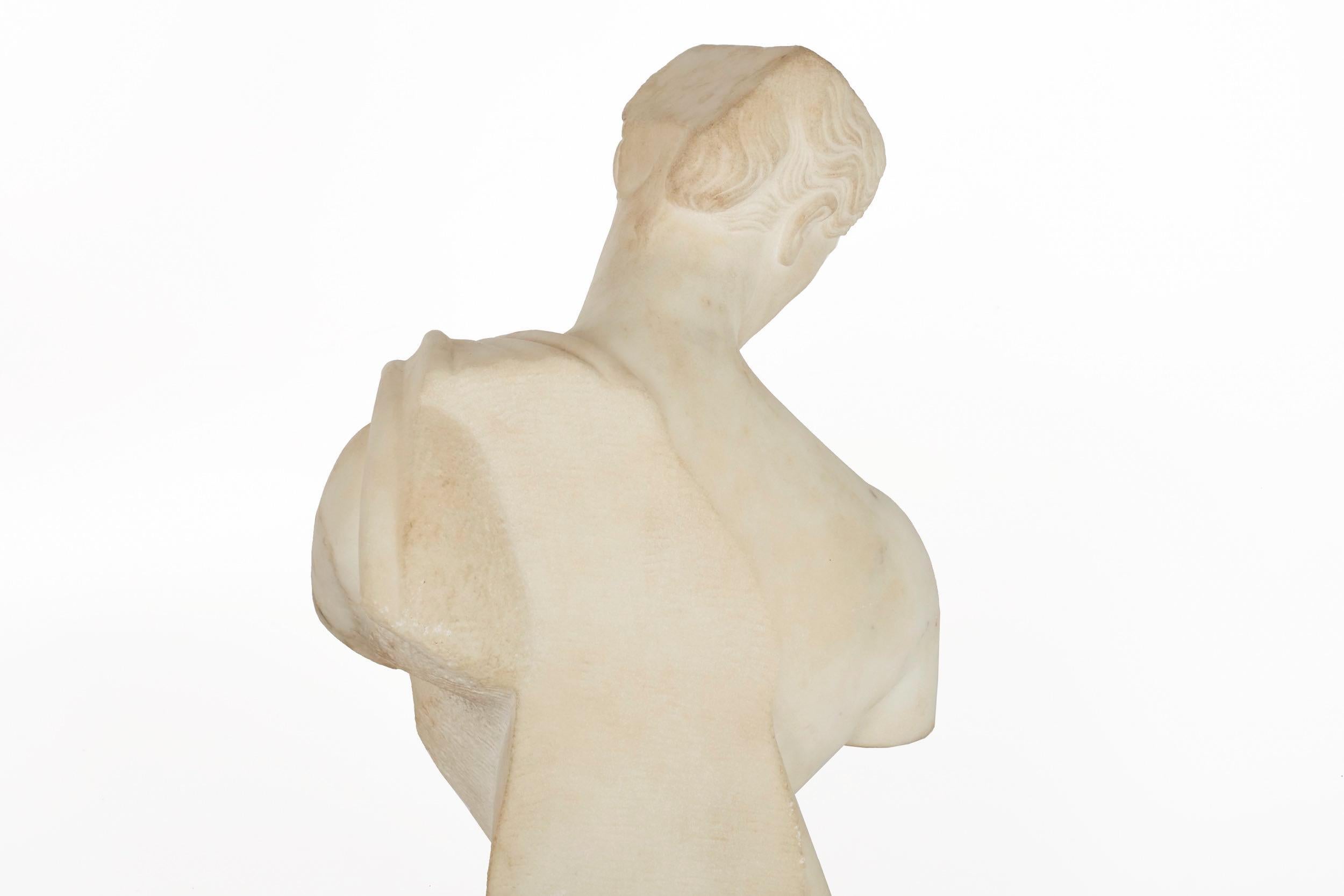 Italian Antique Marble Bust Sculpture 