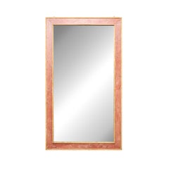 Italian Antique Mirror, Large 4 ft x 7ft Tall Size in Muted Red & Gold