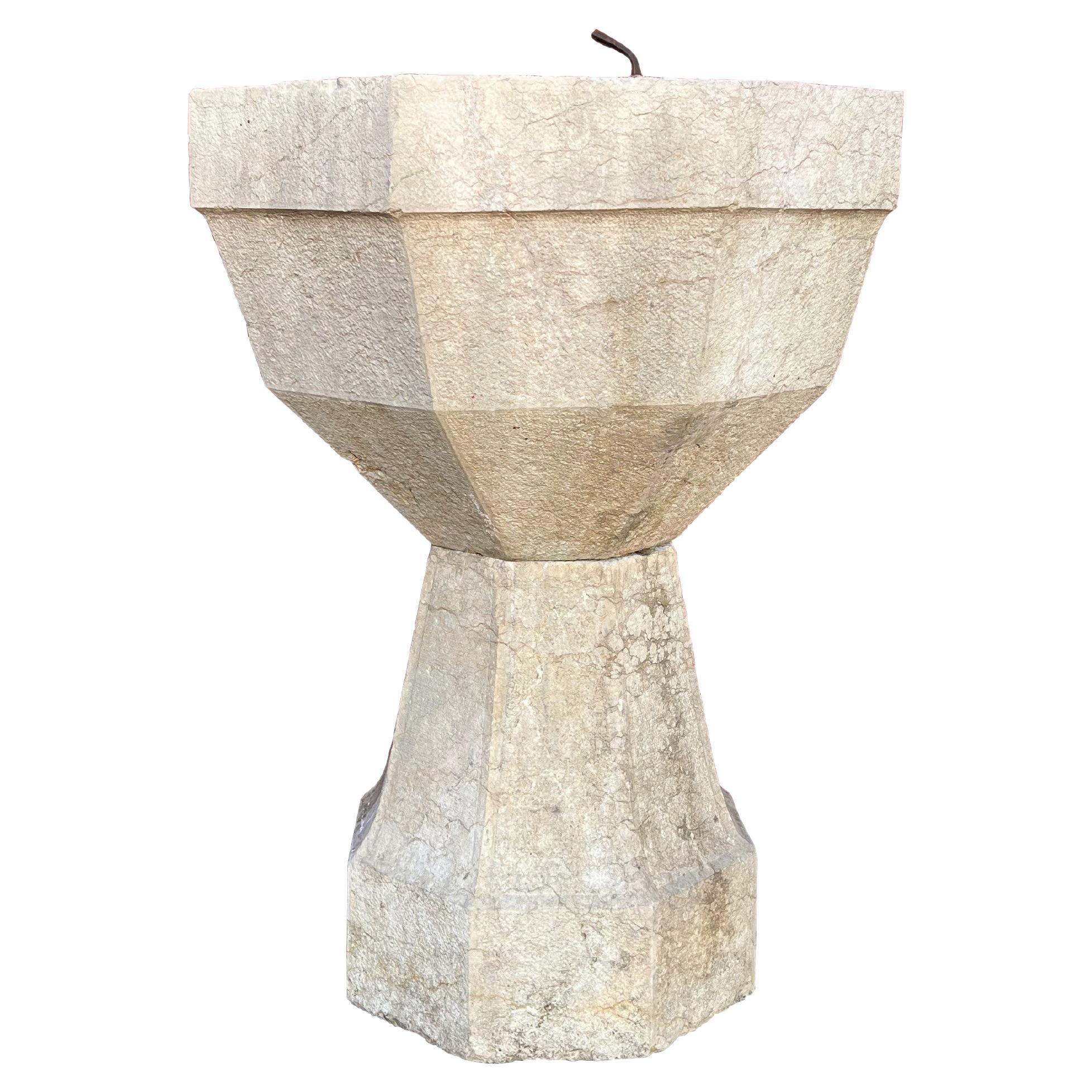 Italian Antique Octagonal Marble Well