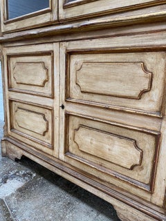 Italian Antique Painted and Gilded Glazed Cabinet Bookcase, 1920's