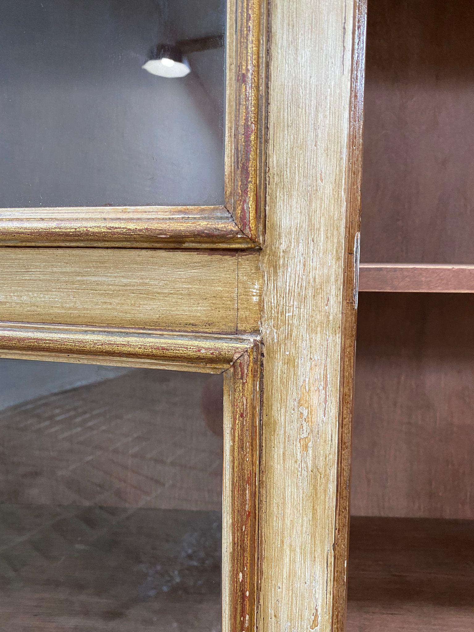 antique book cabinet with glass doors