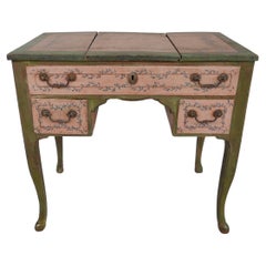 Italian Antique Painted Foldable Vanity Desk