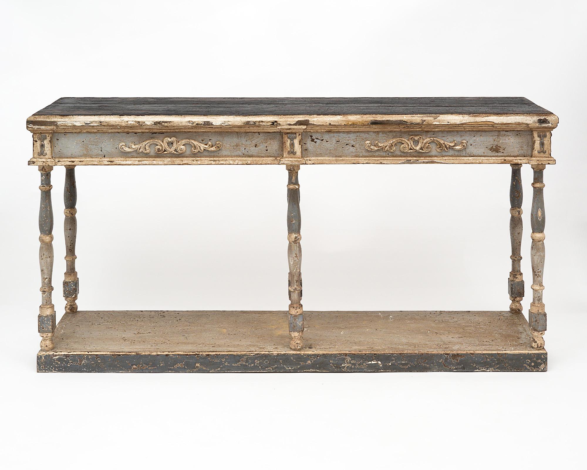 Fin du XIXe siècle Paire de tables consoles italiennes anciennes en vente