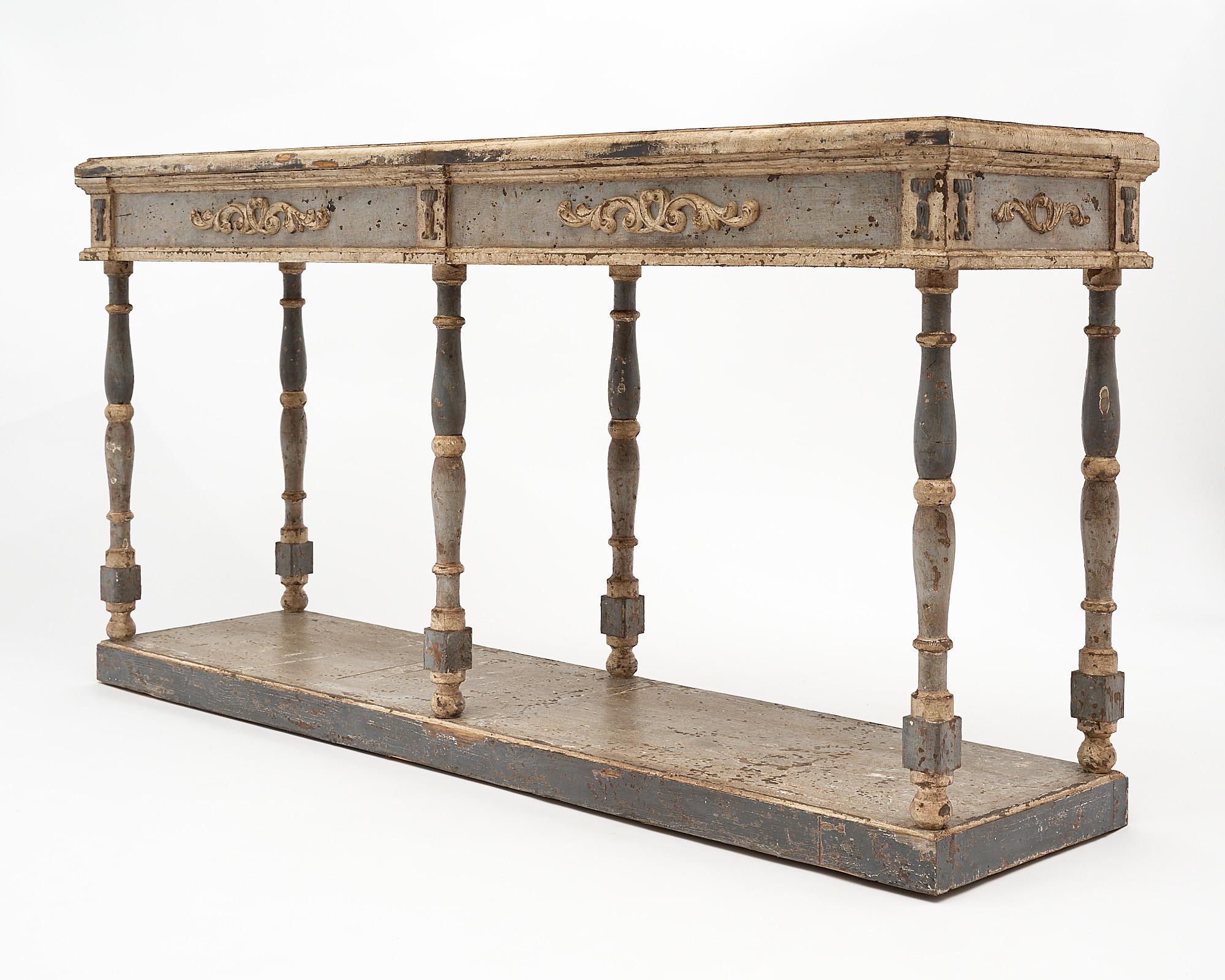 Late 19th Century Italian Antique Pair of Console Tables For Sale