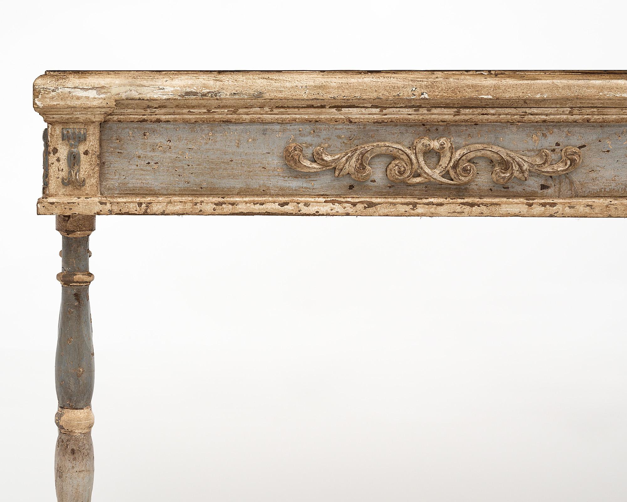 Wood Italian Antique Pair of Console Tables For Sale