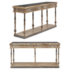 Italian Antique Pair of Console Tables