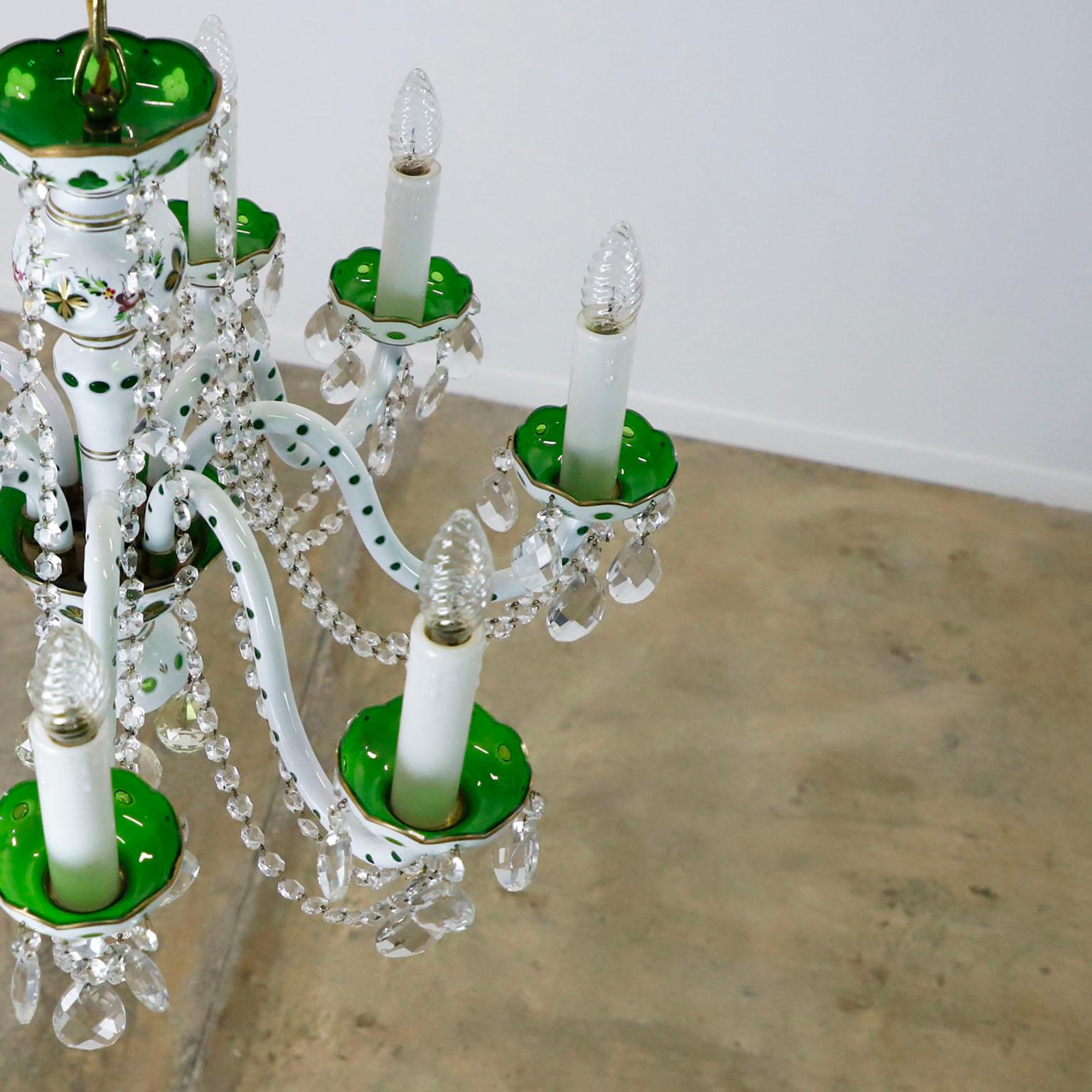 Mid-20th Century Italian Antique Porcelain “Basket” Chandelier For Sale