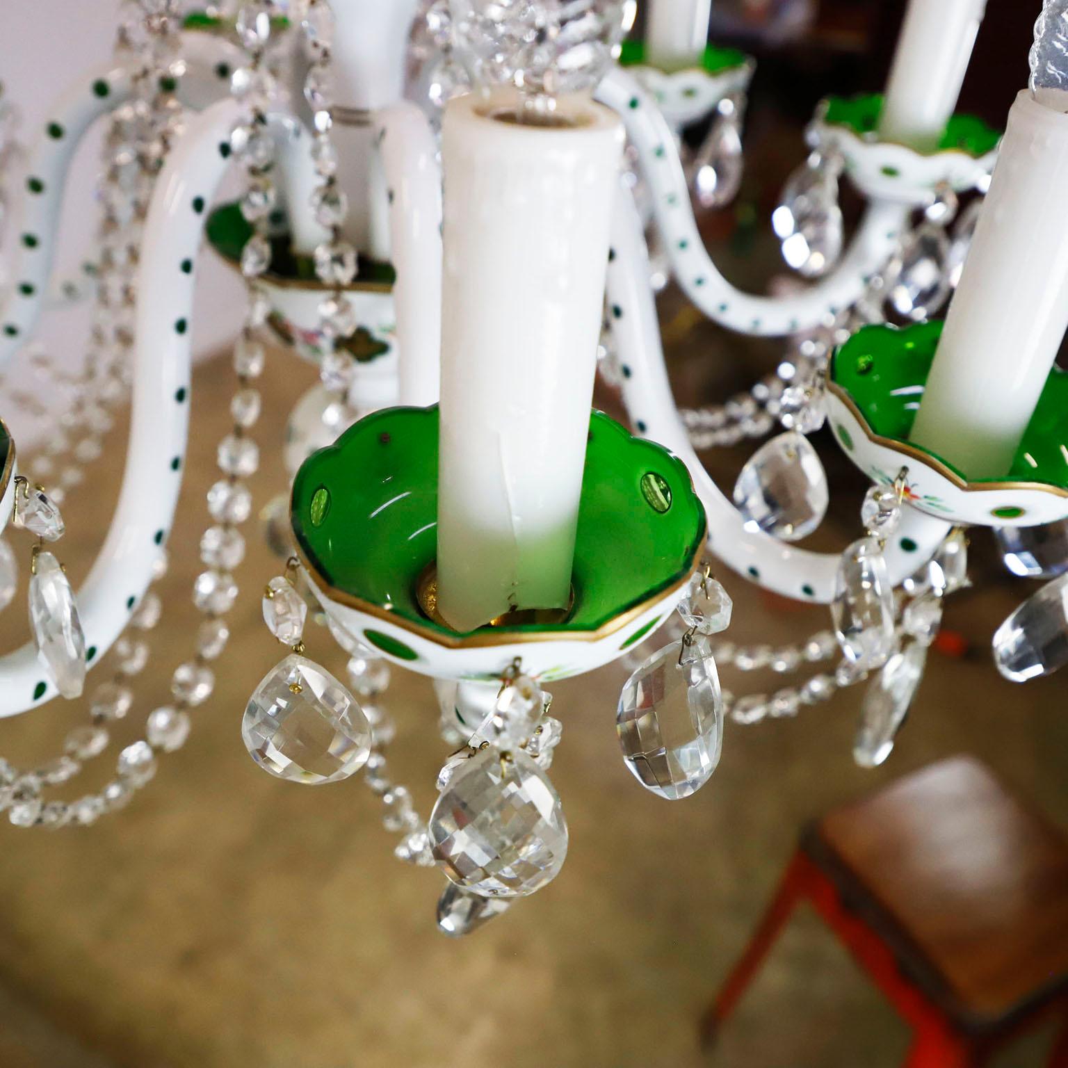 Italian Antique Porcelain “Basket” Chandelier For Sale 3