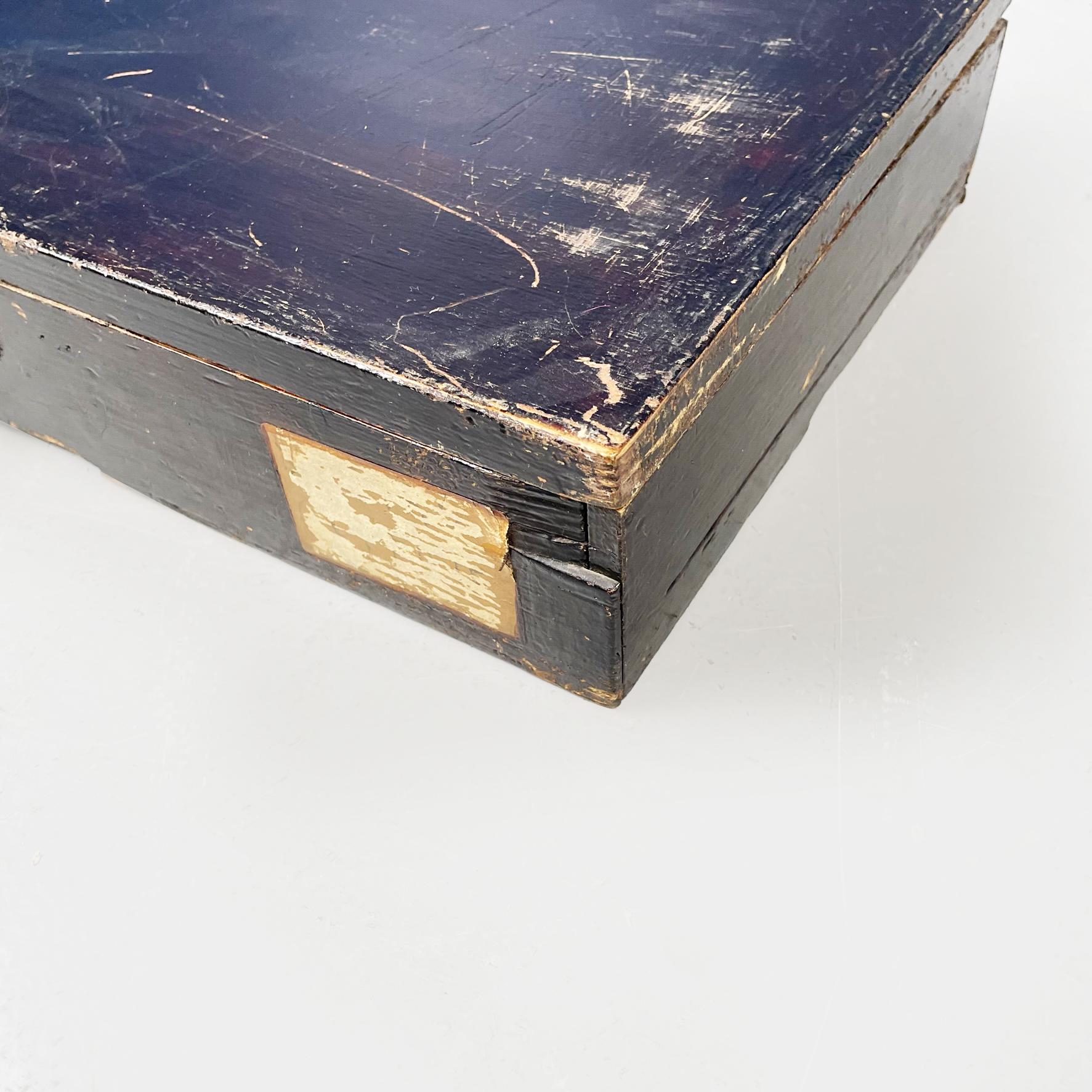 Italian antique Rectangular container boxes in dark wood, 1900s 3