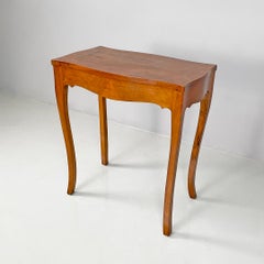 Italian antique rectangular walnut wood desk, 1700s