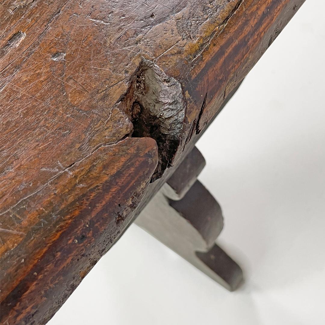 Antiguo banco italiano rectangular de madera, finales del siglo XIX en venta 6