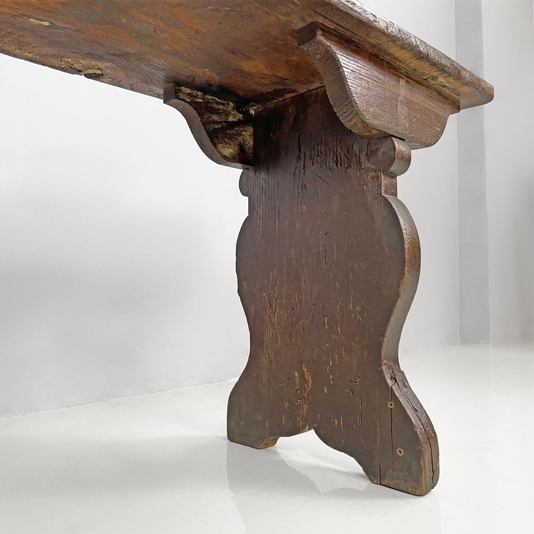 Antiguo banco italiano rectangular de madera, finales del siglo XIX en venta 10