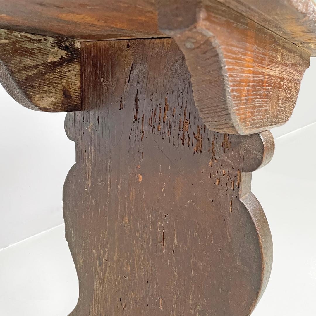 Antiguo banco italiano rectangular de madera, finales del siglo XIX en venta 11