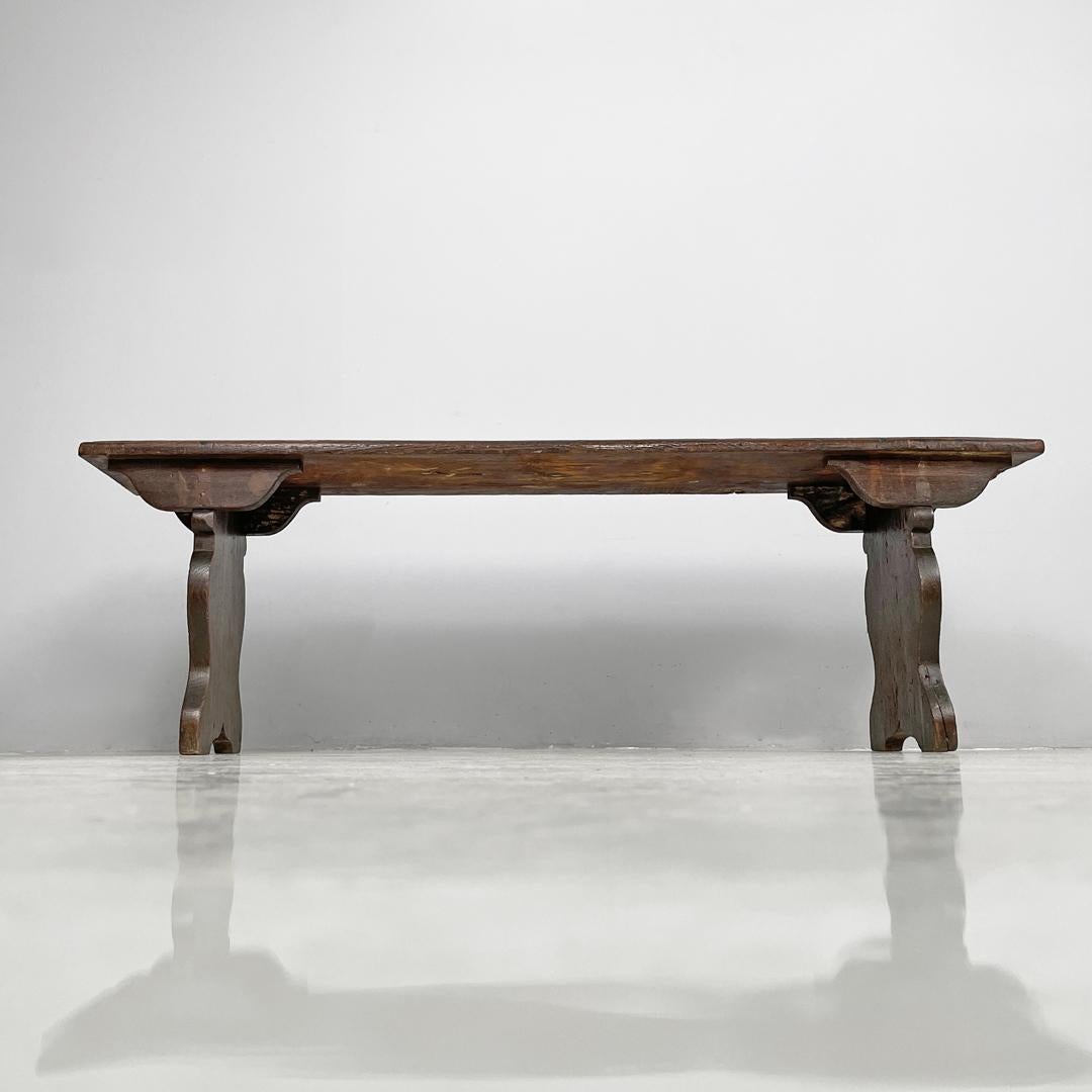 Antiguo banco italiano rectangular de madera, finales del siglo XIX en venta 1
