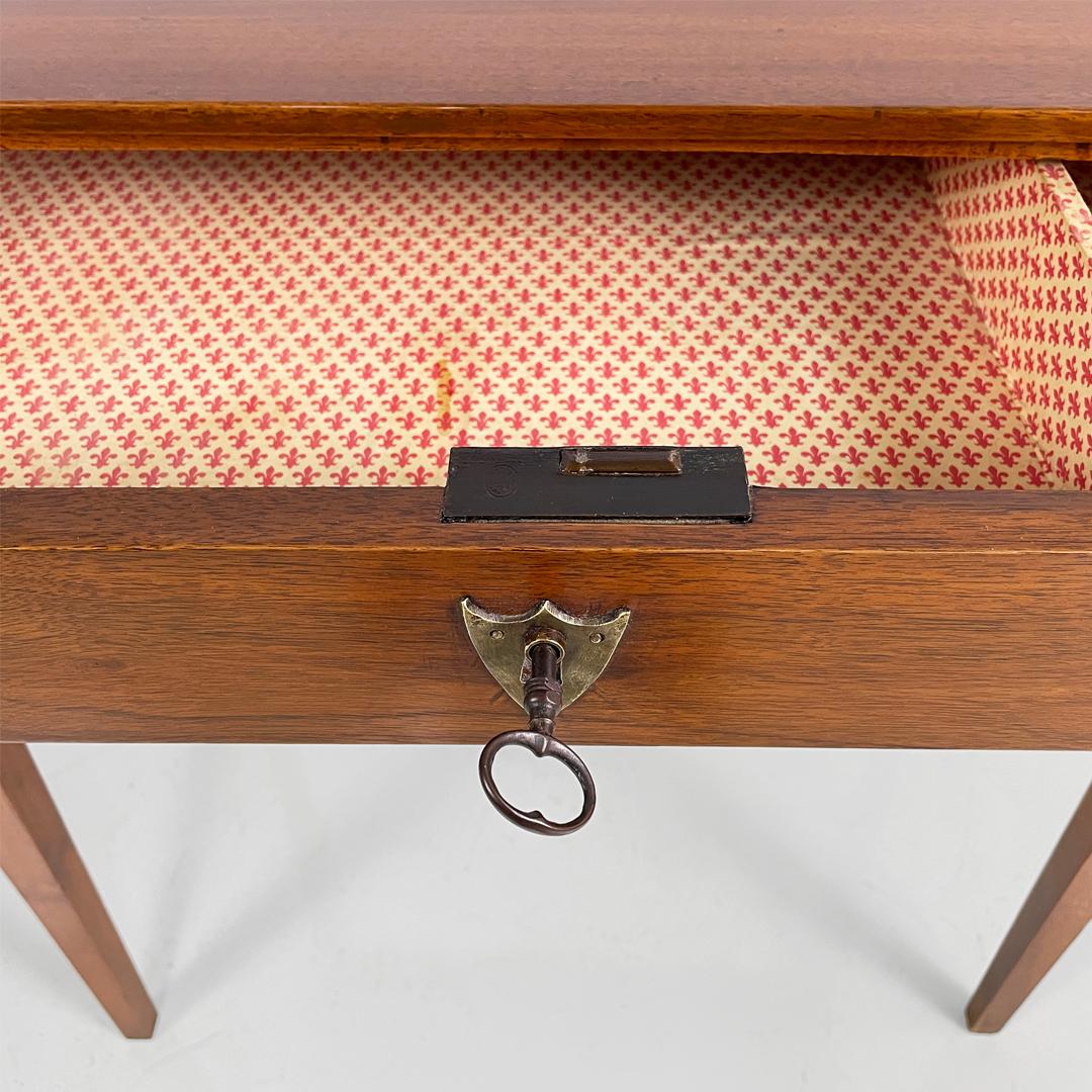 Italian antique rectangular wooden desk with drawer, 1750s For Sale 5