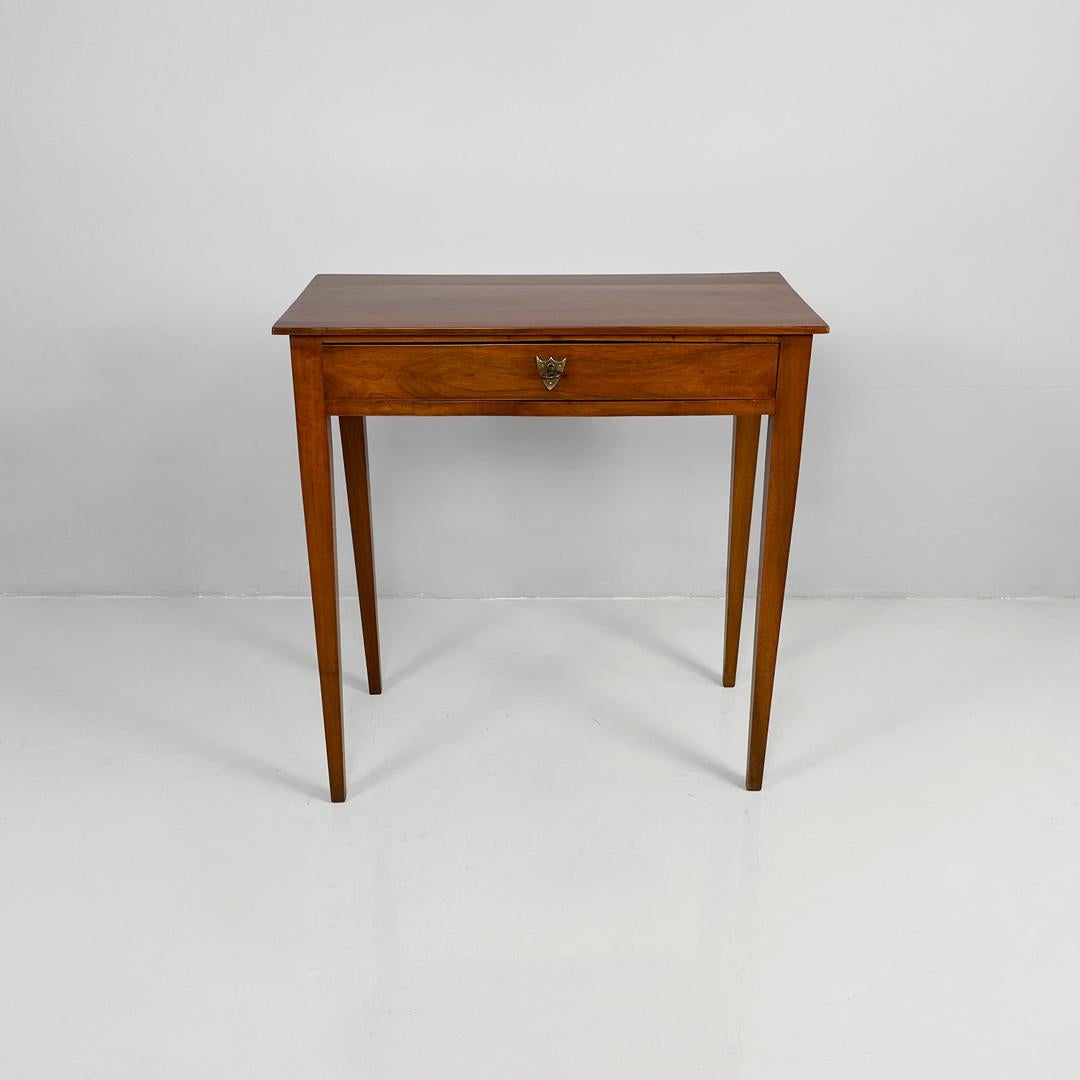 Italian antique rectangular wooden desk with drawer, 1750s For Sale 11