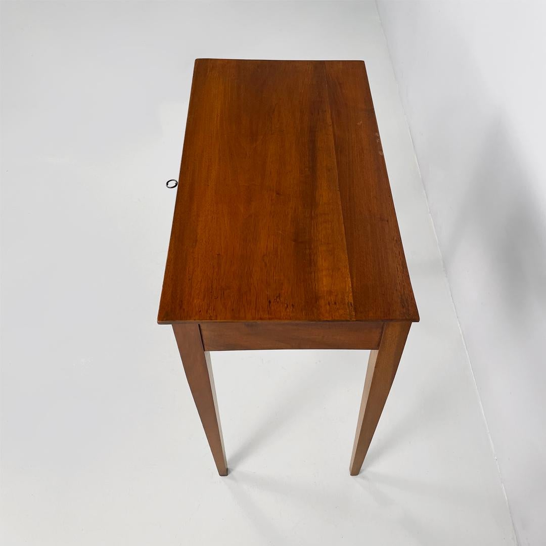 Wood Italian antique rectangular wooden desk with drawer, 1750s For Sale