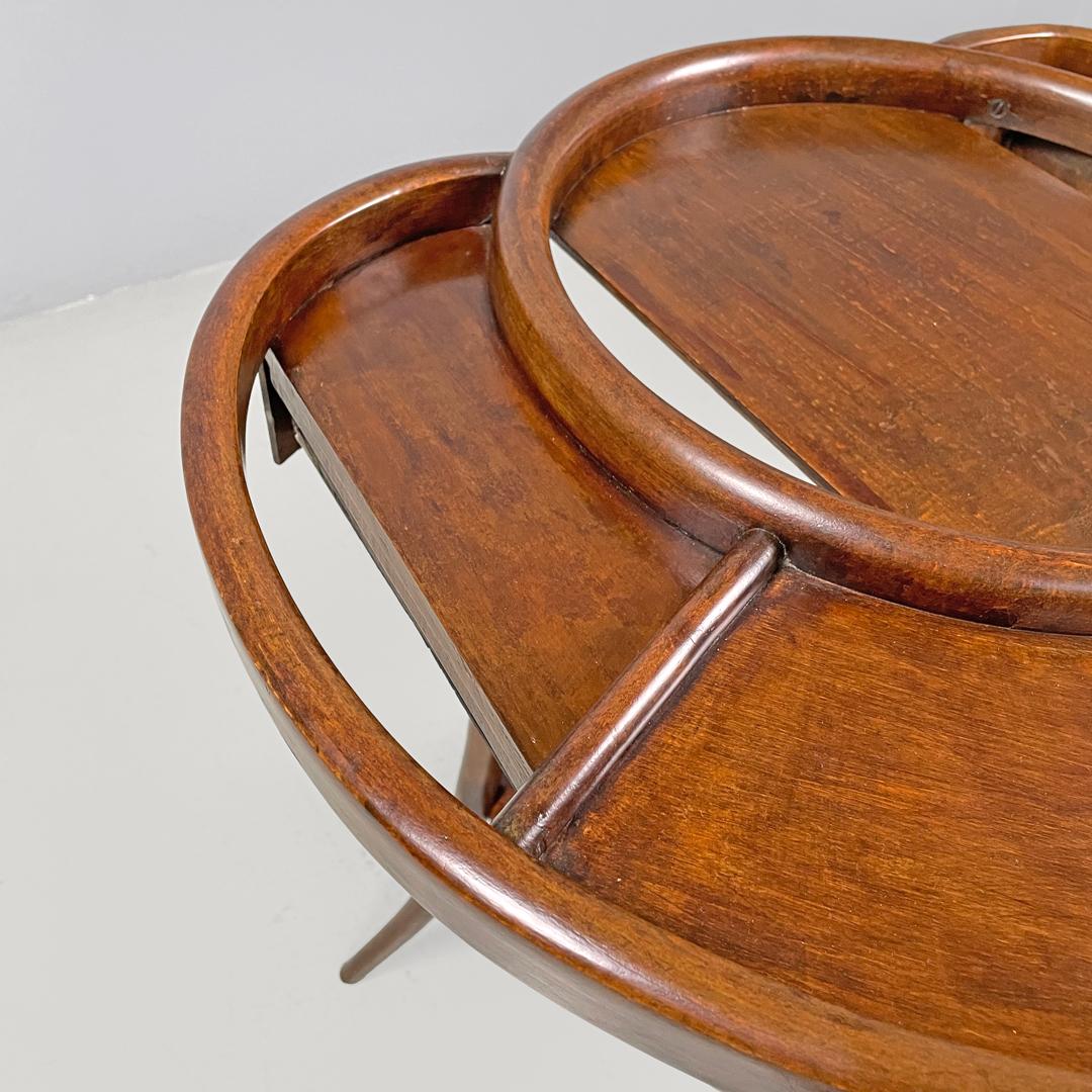 Italian antique rounded wooden coffee tables with two drawers, early 1900s 6