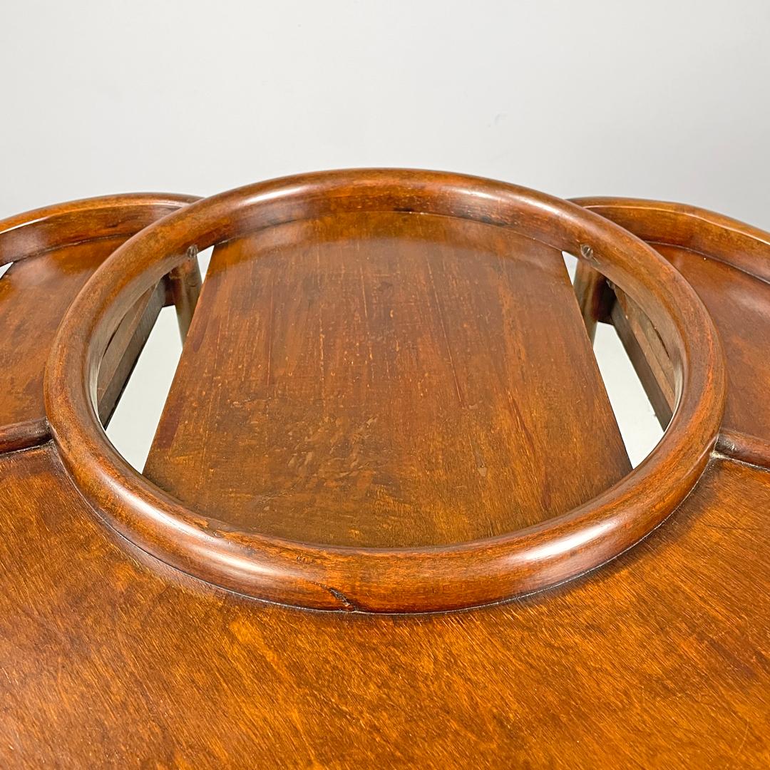 Italian antique rounded wooden coffee tables with two drawers, early 1900s 7