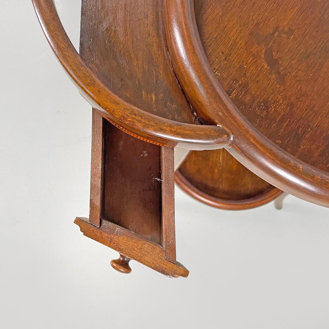 Italian antique rounded wooden coffee tables with two drawers, early 1900s 9