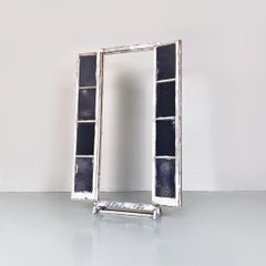 Italian Antique Rustic Freestanding Mirror, Made from a Wooden Swing Door, 1940s