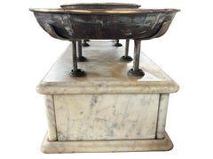 Italian Antique Scale, Brass and Carrara Marble, Early 20th Century