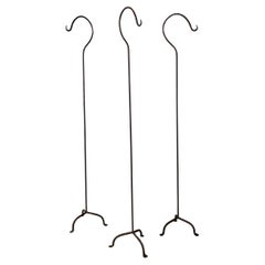 Italian antique set of three black metal coat racks, early 1900s