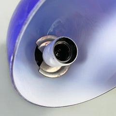 Italian Antique Set of Three Blue and White Glass Sheet Metal Appliques, 1930s