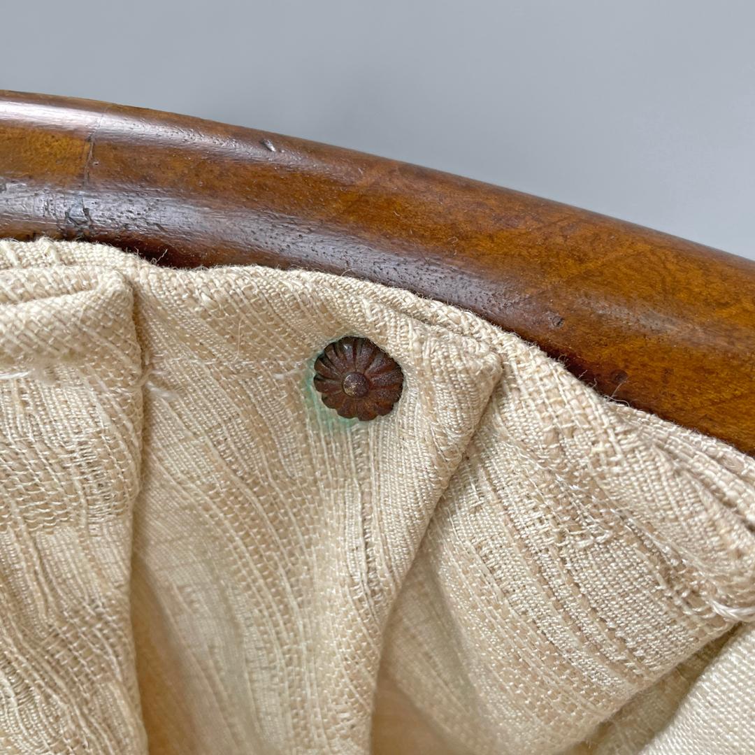 Italian antique sewing stand with wood basket and fabric lining, 1800s For Sale 6