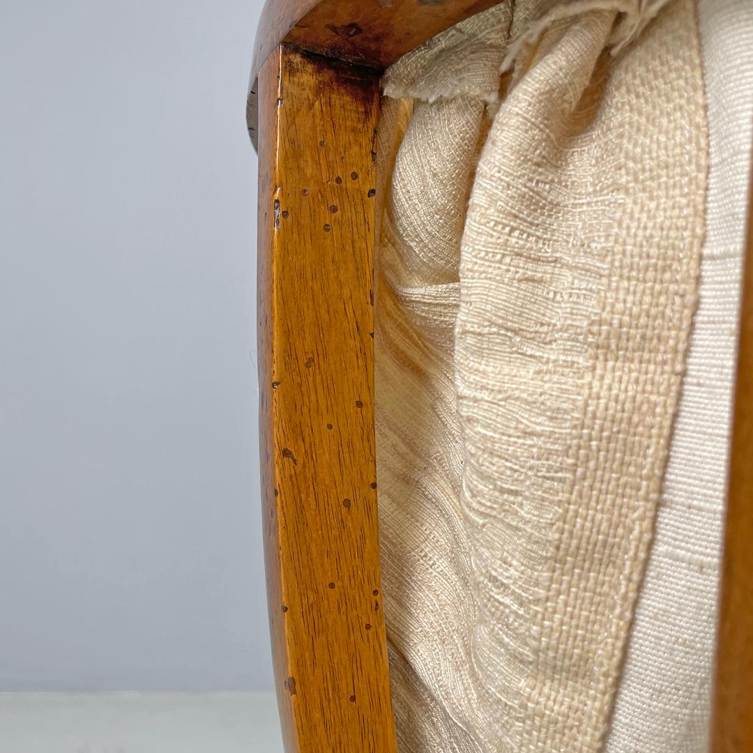 Italian antique sewing stand with wood basket and fabric lining, 1800s For Sale 12