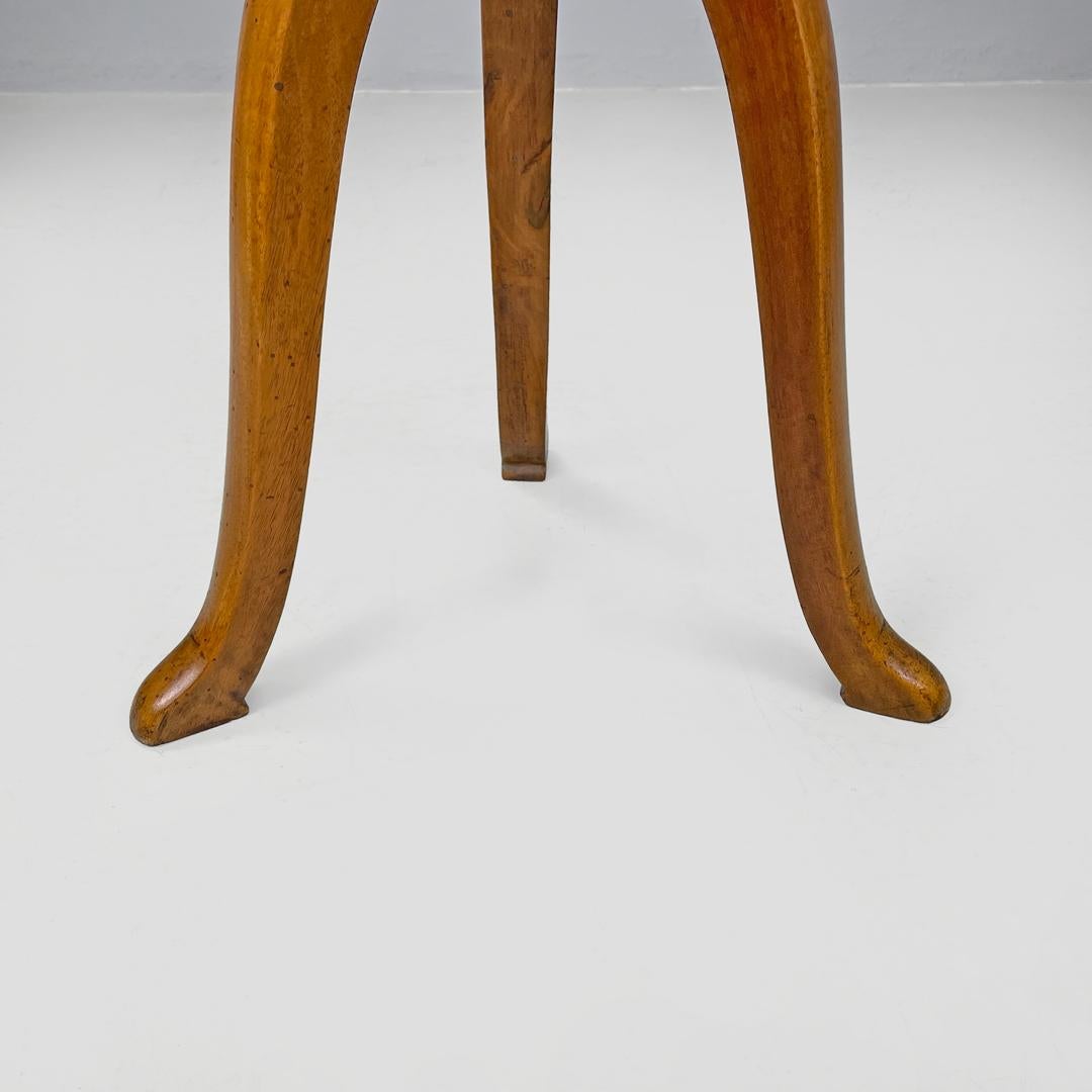 Italian antique sewing stand with wood basket and fabric lining, 1800s For Sale 14