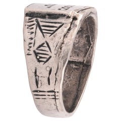 Italian Antique Silver Jewish Ring Late 19th Century