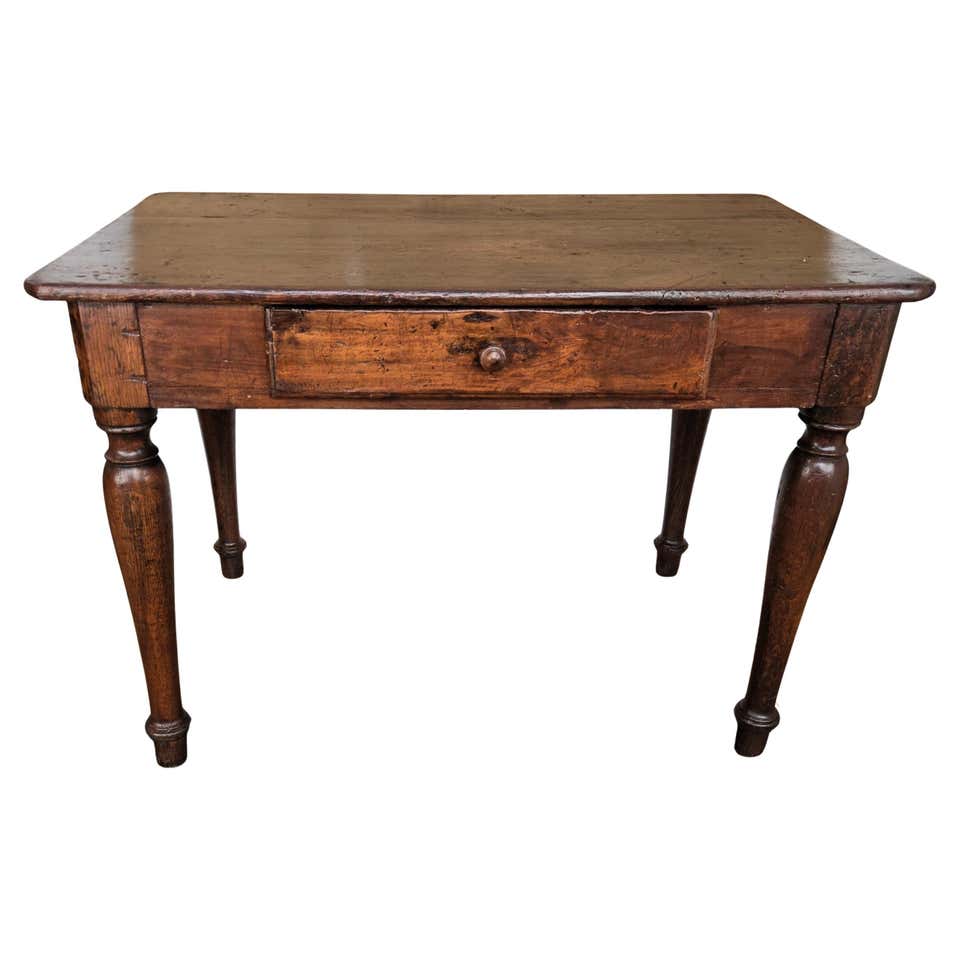 Italian Antique Walnut Rustic Small Console Table Desk Writing Table ...