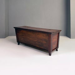 Italian Antique Solid Walnut Storage Chest, 1900s