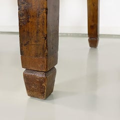 Antiker italienischer Esstisch oder Schreibtisch aus Massivholz und Messingdetails, 1900er Jahre