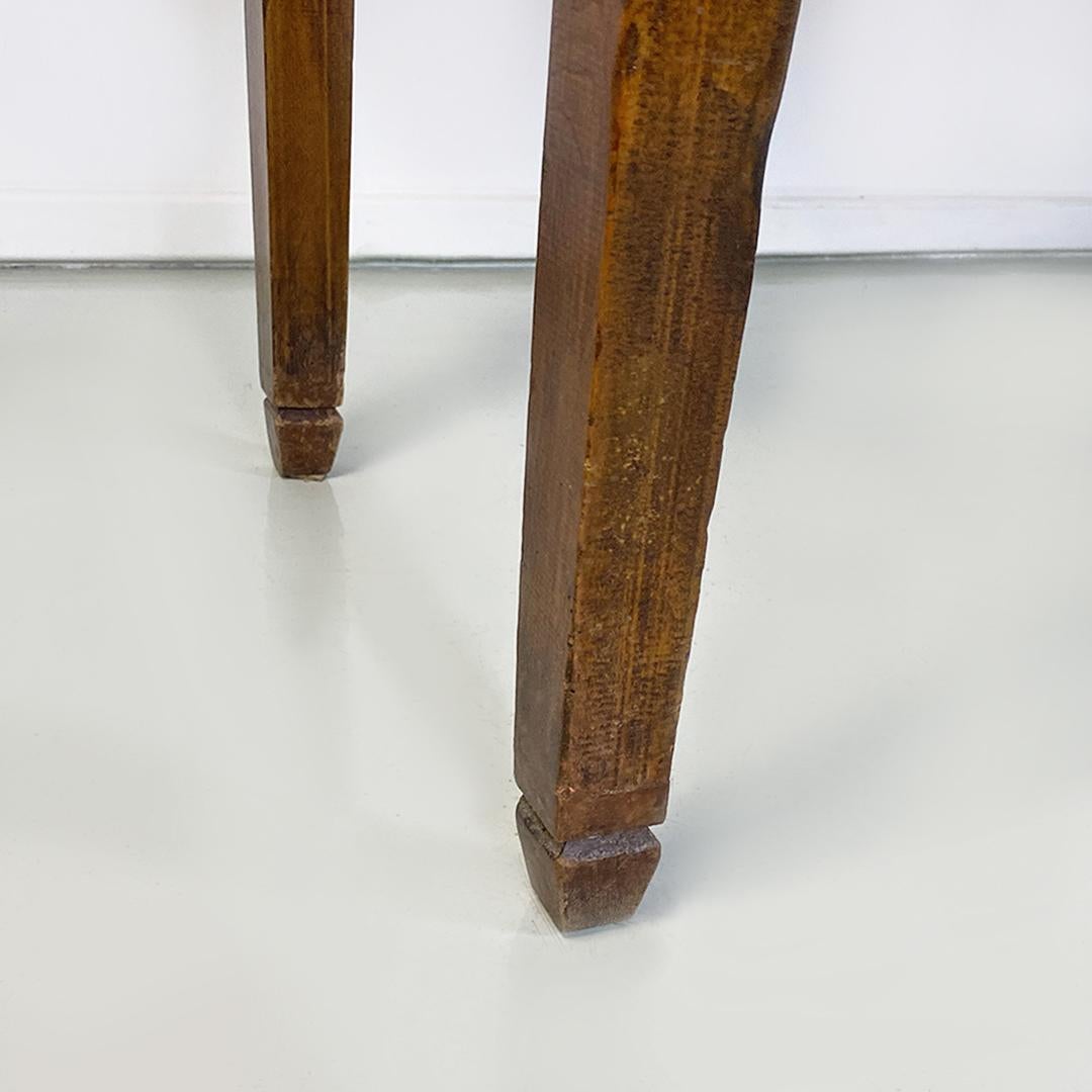 Mesa de comedor o escritorio italiano antiguo de madera maciza y detalles de latón, 1900 Romántico en venta