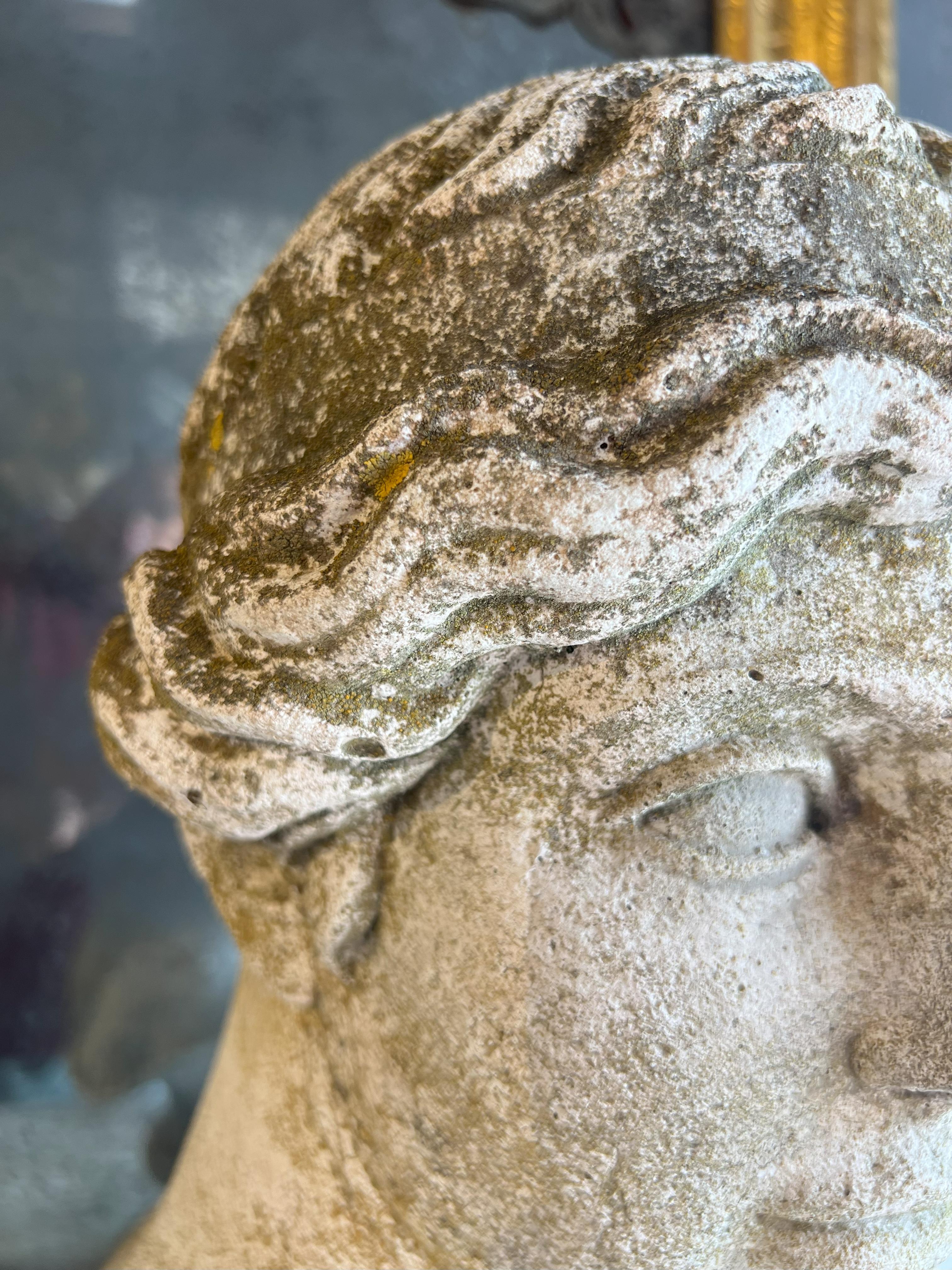 Italian Antique Stone Cast Bust of Athena Lemnia 4